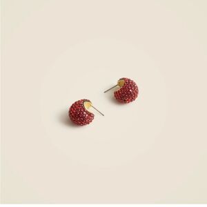J. Crew Red Sugar Disco Hoop Earrings